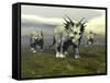 Three Styracosaurus Dinosaurs-null-Framed Stretched Canvas