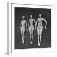 Three Sun Bathers Soaking Up Rays-Allan Grant-Framed Photographic Print