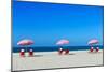 Three Sun Umbrellas at Santa Monica Beach-BlueOrange Studio-Mounted Photographic Print