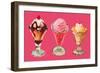 Three Sundaes-null-Framed Art Print