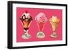 Three Sundaes-null-Framed Art Print