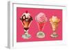 Three Sundaes-null-Framed Art Print