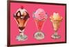 Three Sundaes-null-Framed Art Print