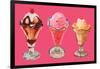 Three Sundaes-null-Framed Art Print