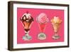 Three Sundaes-null-Framed Art Print