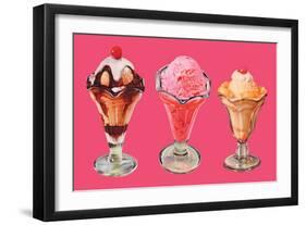 Three Sundaes-null-Framed Art Print