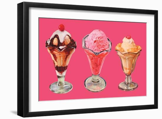 Three Sundaes-null-Framed Art Print