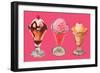 Three Sundaes-null-Framed Art Print