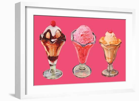 Three Sundaes-null-Framed Art Print