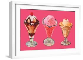 Three Sundaes-null-Framed Art Print