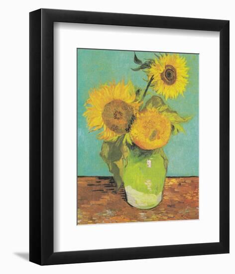 Three Sunflowers in a Vase, 1888-Vincent Van Gogh-Framed Art Print