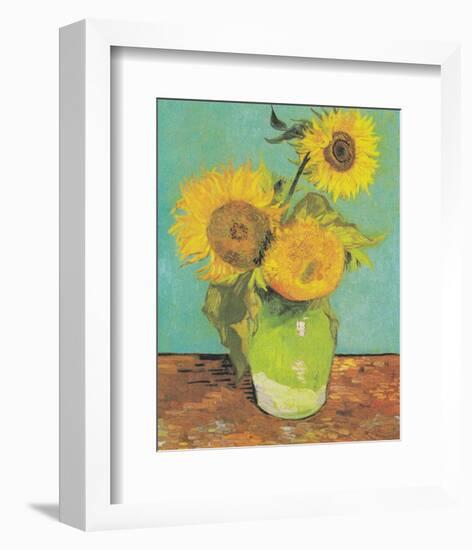 Three Sunflowers in a Vase, 1888-Vincent Van Gogh-Framed Art Print