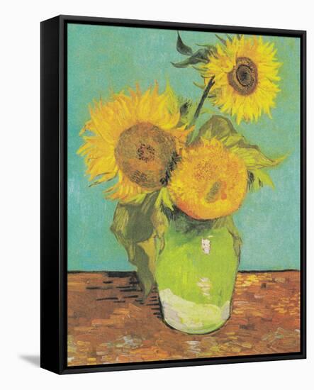 Three Sunflowers in a Vase, 1888-Vincent Van Gogh-Framed Stretched Canvas