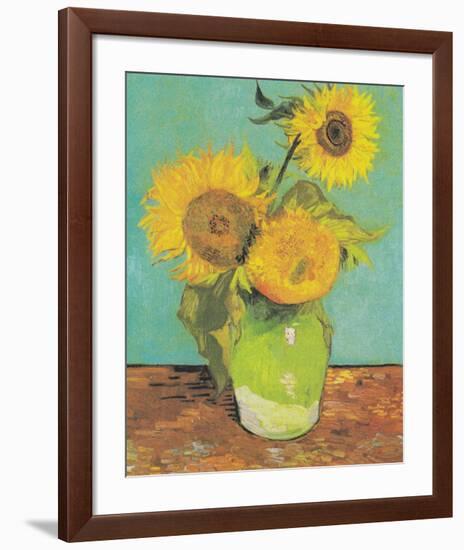 Three Sunflowers in a Vase, 1888-Vincent Van Gogh-Framed Art Print