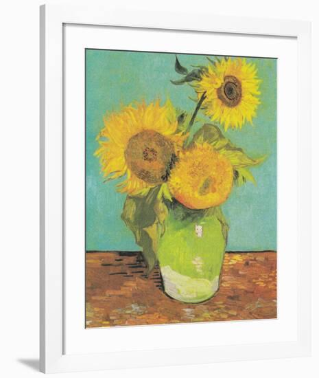 Three Sunflowers in a Vase, 1888-Vincent Van Gogh-Framed Art Print