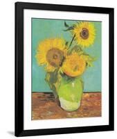 Three Sunflowers in a Vase, 1888-Vincent Van Gogh-Framed Art Print