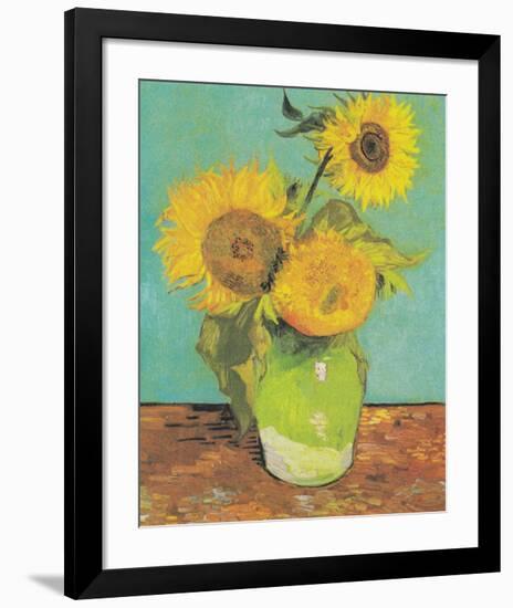 Three Sunflowers in a Vase, 1888-Vincent Van Gogh-Framed Art Print