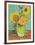 Three Sunflowers in a Vase, 1888-Vincent van Gogh-Framed Art Print