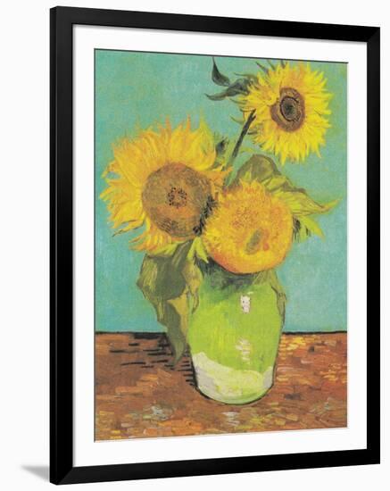 Three Sunflowers in a Vase, 1888-Vincent van Gogh-Framed Art Print