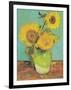 Three Sunflowers in a Vase, 1888-Vincent van Gogh-Framed Art Print