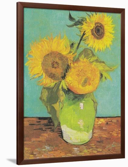 Three Sunflowers in a Vase, 1888-Vincent van Gogh-Framed Art Print