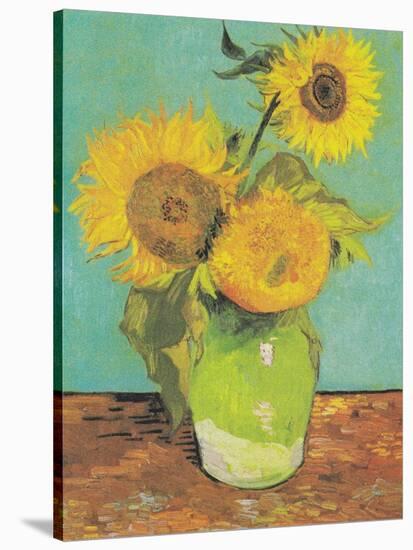 Three Sunflowers in a Vase, 1888-Vincent van Gogh-Stretched Canvas