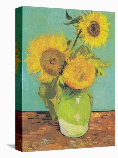 Three Sunflowers in a Vase, 1888-Vincent van Gogh-Stretched Canvas