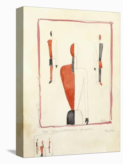 Three Suprematist Figures, C. 1921-2-Kazimir Severinovich Malevich-Stretched Canvas