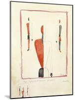 Three Suprematist Figures, C. 1921-2-Kazimir Severinovich Malevich-Mounted Giclee Print