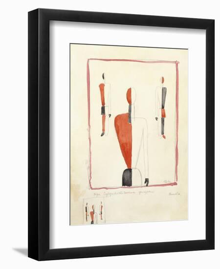 Three Suprematist Figures, C. 1921-2-Kazimir Severinovich Malevich-Framed Giclee Print