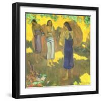 Three Tahitian Women Against a Yellow Background, 1899-Paul Gauguin-Framed Giclee Print