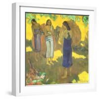 Three Tahitian Women Against a Yellow Background, 1899-Paul Gauguin-Framed Giclee Print