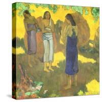 Three Tahitian Women Against a Yellow Background, 1899-Paul Gauguin-Stretched Canvas