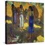 Three Tahitian Women Against a Yellow Background-Paul Gauguin-Stretched Canvas