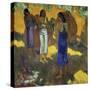 Three Tahitian Women Against a Yellow Background-Paul Gauguin-Stretched Canvas