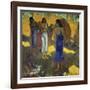 Three Tahitian Women Against a Yellow Background-Paul Gauguin-Framed Giclee Print