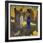 Three Tahitian Women Against a Yellow Background-Paul Gauguin-Framed Giclee Print