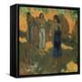 Three Tahitian Women Against a Yellow Background-Paul Gauguin-Framed Stretched Canvas