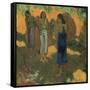 Three Tahitian Women Against a Yellow Background-Paul Gauguin-Framed Stretched Canvas