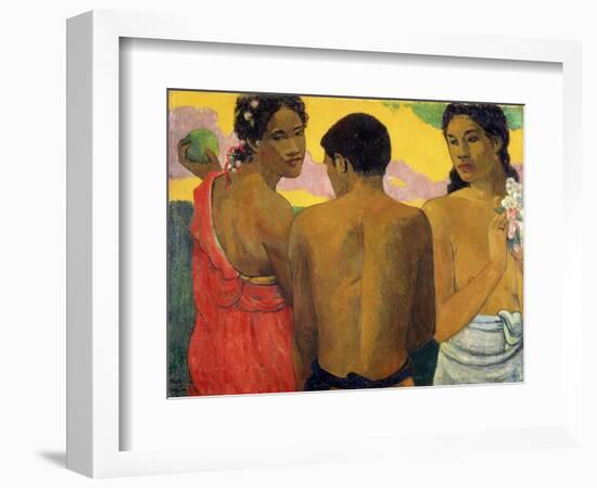 Three Tahitians by Paul Gauguin-Paul Gauguin-Framed Giclee Print