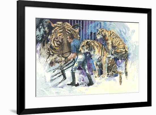 Three Tigers in the Circus-Wayland Moore-Framed Serigraph