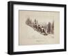 Three Tobogganers on a Snowy Hill, 1873-Alexander Henderson-Framed Giclee Print