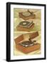 Three Turntables, Retro-null-Framed Art Print