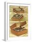 Three Turntables, Retro-null-Framed Art Print