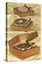 Three Turntables, Retro-null-Stretched Canvas