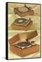 Three Turntables, Retro-null-Framed Stretched Canvas