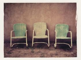 Three Turquoise Chairs-Jennifer Kennard-Framed Photographic Print