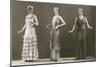 Three Twenties Mannequins in Long Dresses-null-Mounted Art Print