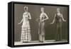 Three Twenties Mannequins in Long Dresses-null-Framed Stretched Canvas