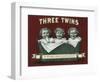 Three Twins Brand Cigar Box Label, A Howling Success-Lantern Press-Framed Art Print